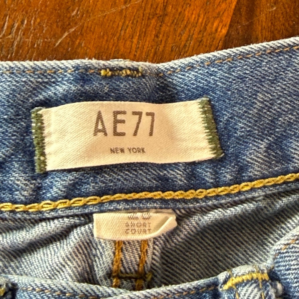AE77 New York Wide Leg Light Wash Organic Cotton Jeans Size 28 Short - Picture 11 of 14